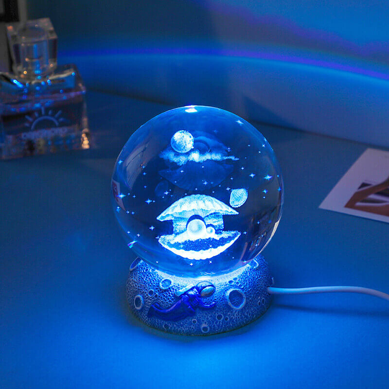 Unterwasserwelt Kristallkugel Nachtlicht für Schreibtischdekoration und als Geschenk für Zuhause oder Büro | Lersk
