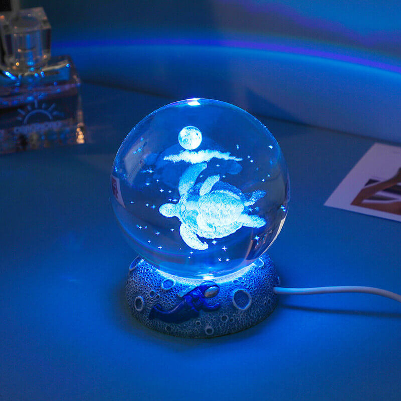 Unterwasserwelt Kristallkugel Nachtlicht für Schreibtischdekoration und als Geschenk für Zuhause oder Büro | Lersk