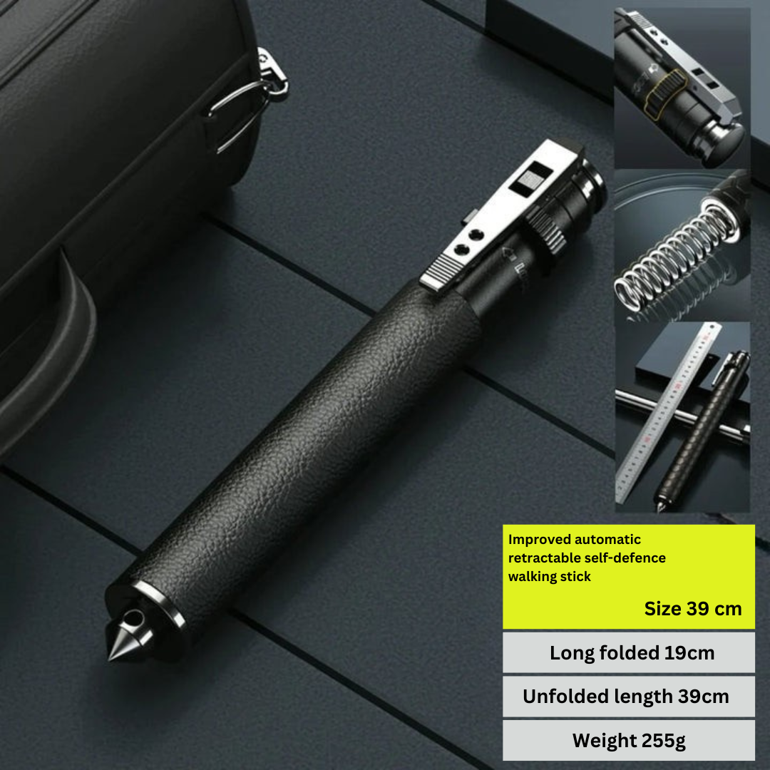 Automatic Self-Defense Walking Stick With Anti-Slip Grip | Lersk