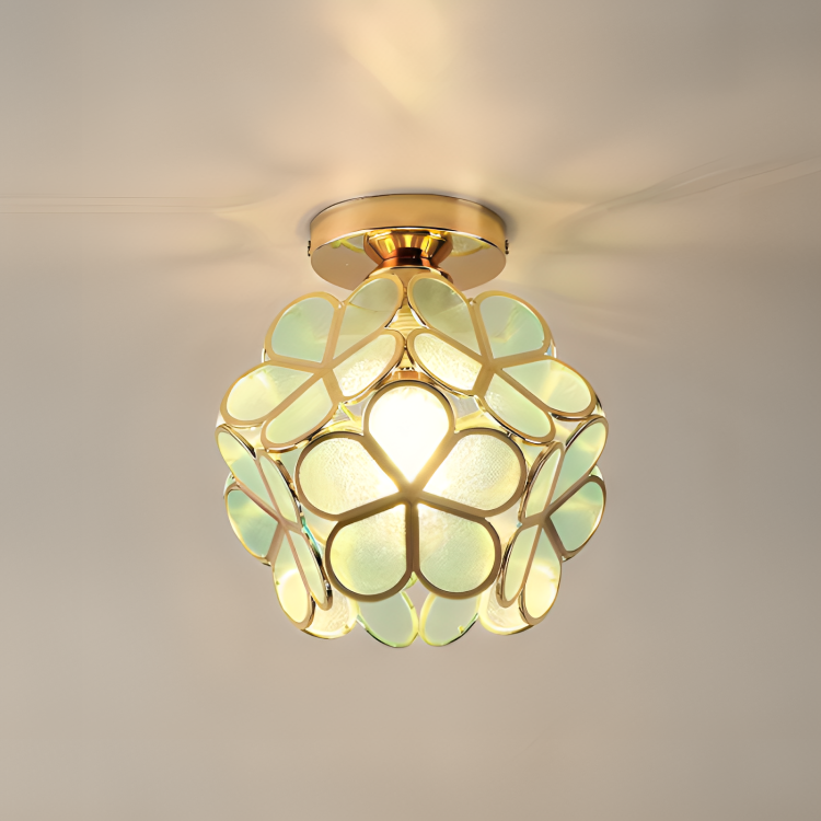 Luminária de Teto em Vidro Floral FloraLume com Motivos Florais | Lersk