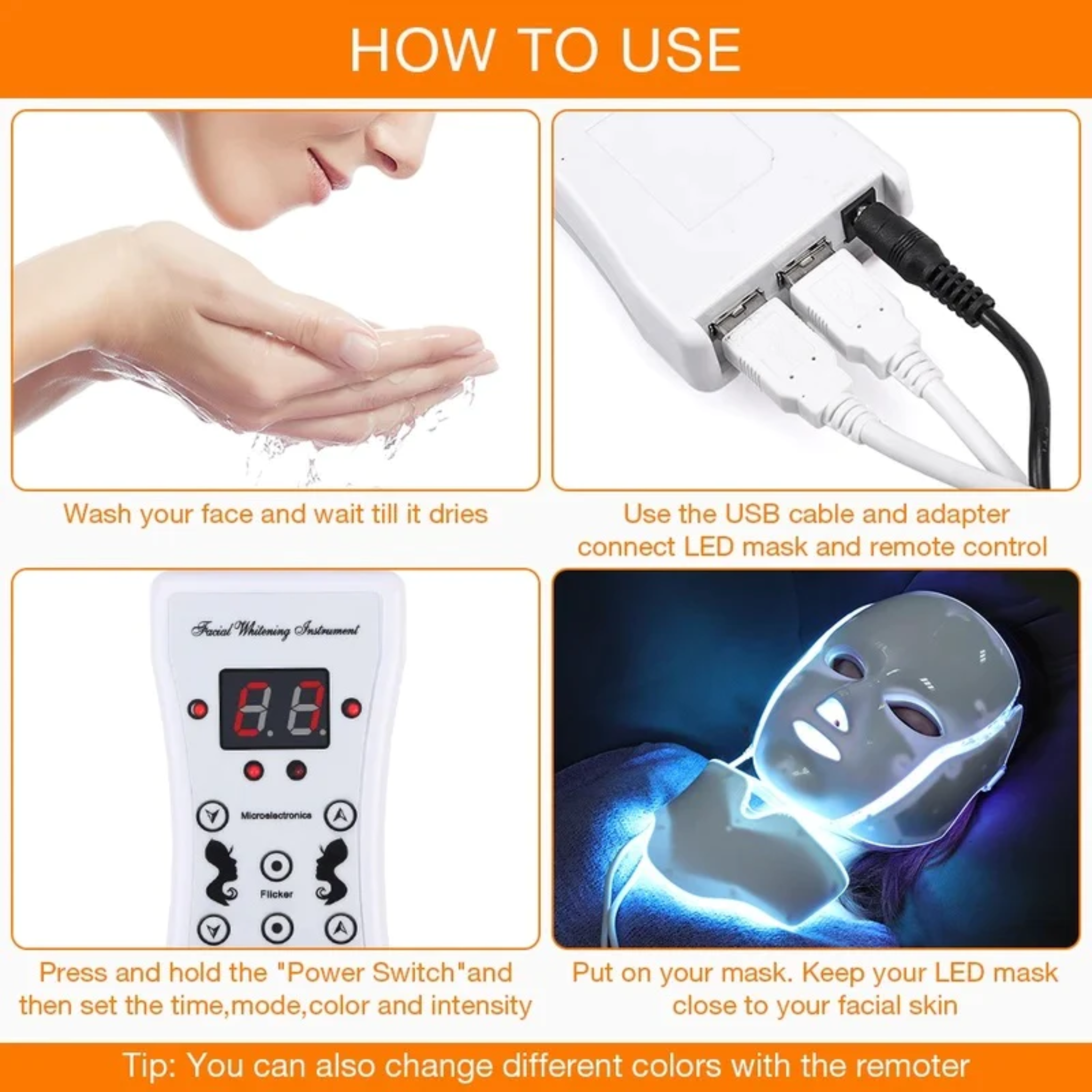 Aurea Glow Seven Color LED Photon Mask With Neck Care | Lersk