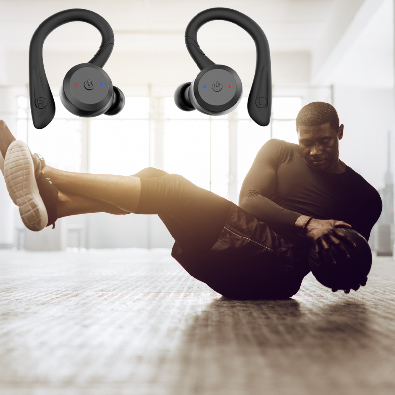 AudioActive wasserdichte kabellose Sport-Ohrhörer mit Bluetooth und 20 Stunden Wiedergabezeit | Lersk