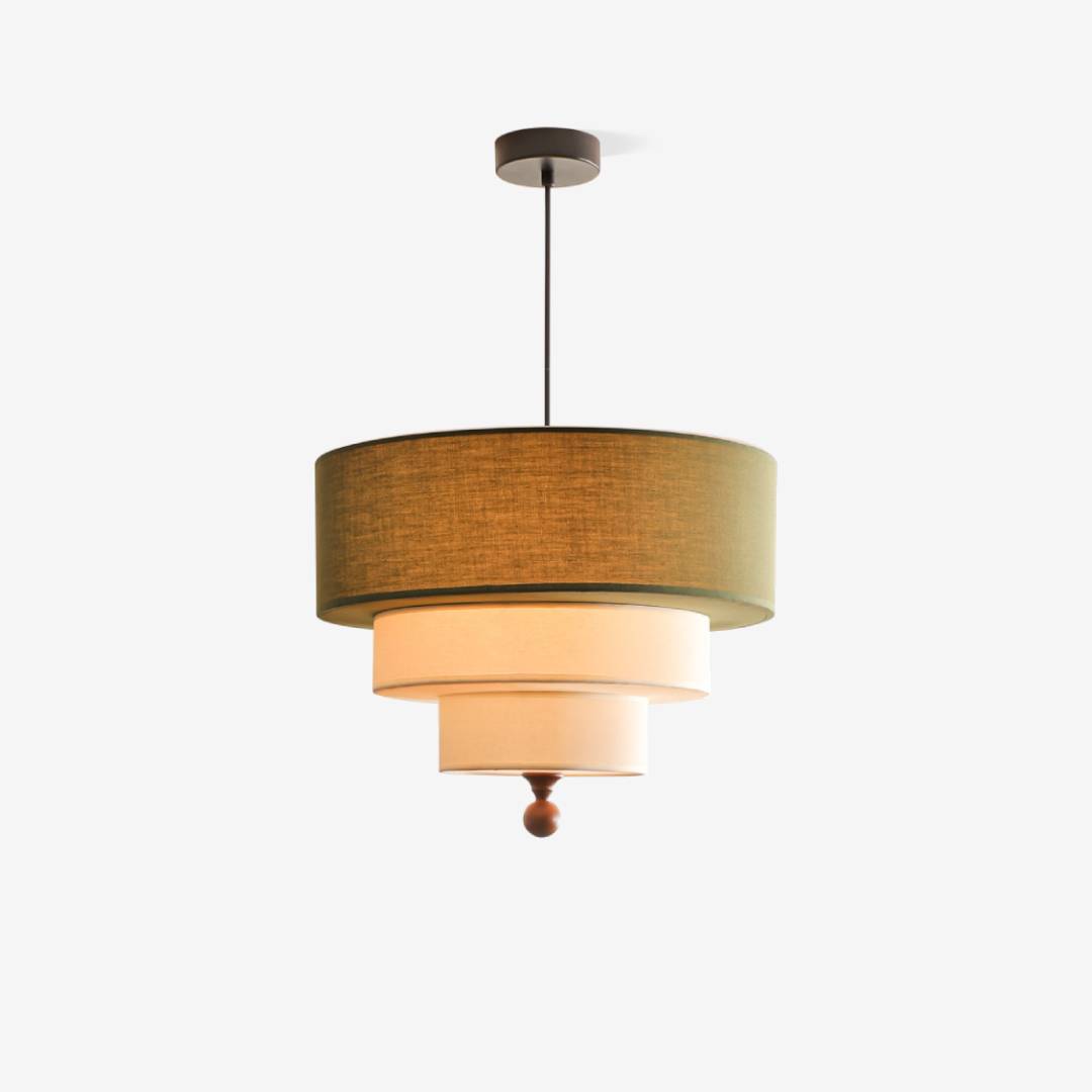 Layered Fabric Pendant Light Soft Ambient Drum Ceiling Fixture | Lersk