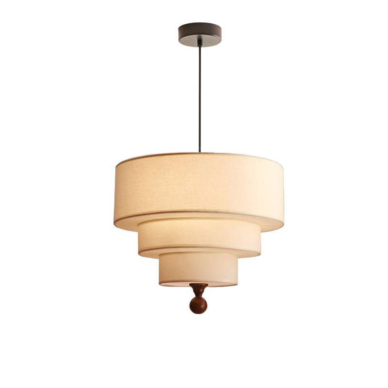 Layered Fabric Pendant Light Soft Ambient Drum Ceiling Fixture | Lersk