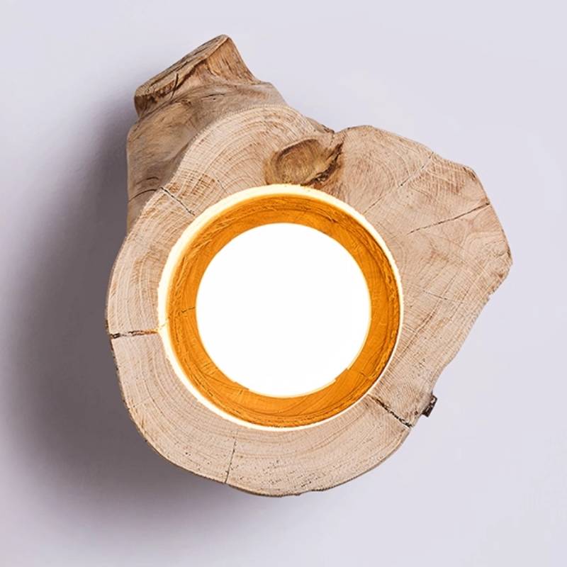 Lampada da soffitto in legno rustico moderno con design a tronco cavo | Lersk