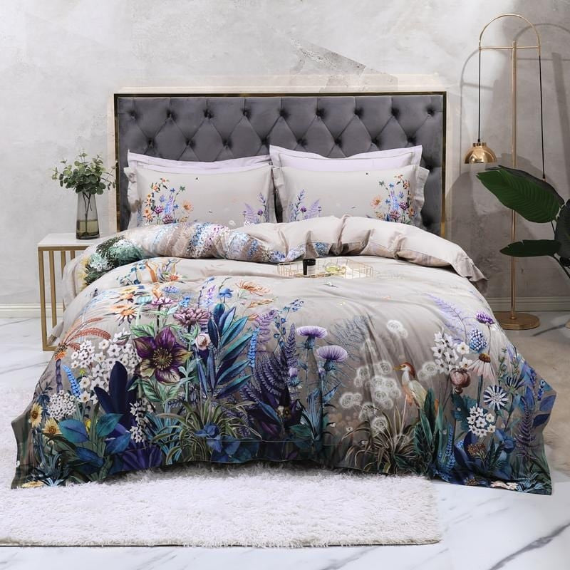 Aurelia Egyptian Cotton Bedding Set With Floral Print | Lersk