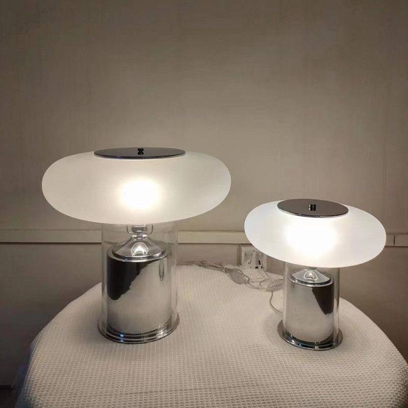 Modern Glass Table Lamp With Chrome Base - StudioAura Ambience | Lersk