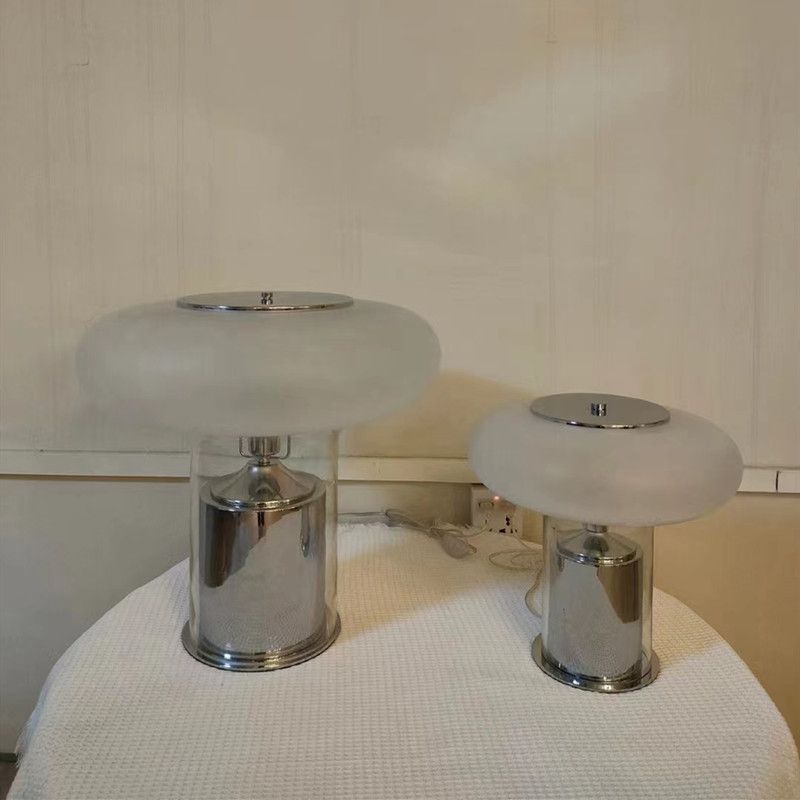 Modern Glass Table Lamp With Chrome Base - StudioAura Ambience | Lersk
