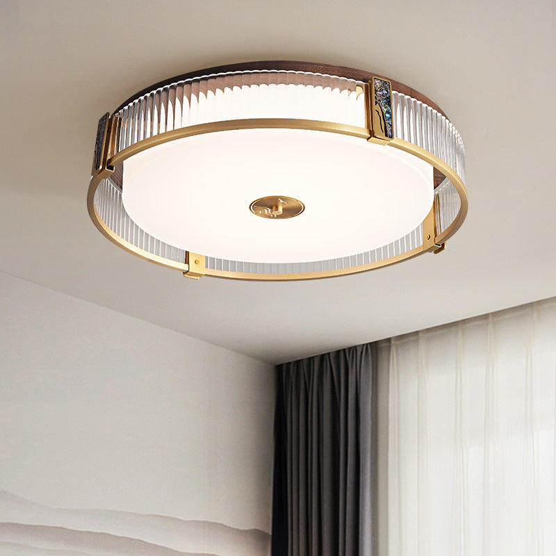 Contemporary Bedroom Ceiling Light In Brass With LED | Lersk
