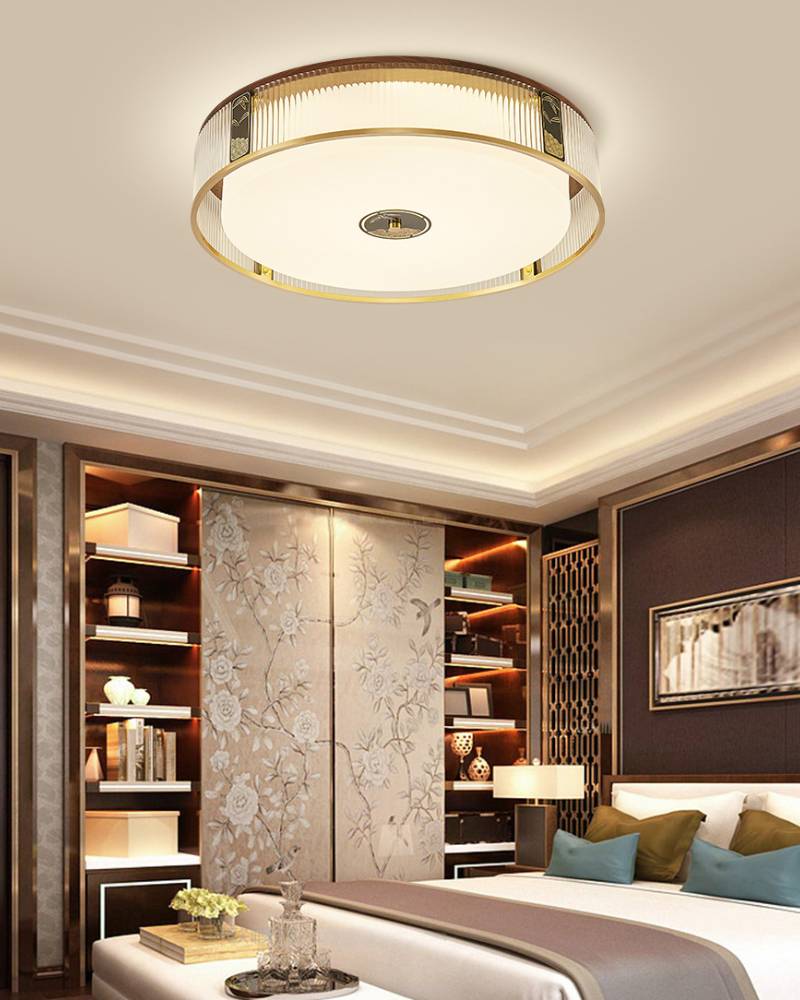 Contemporary Bedroom Ceiling Light In Brass With LED | Lersk