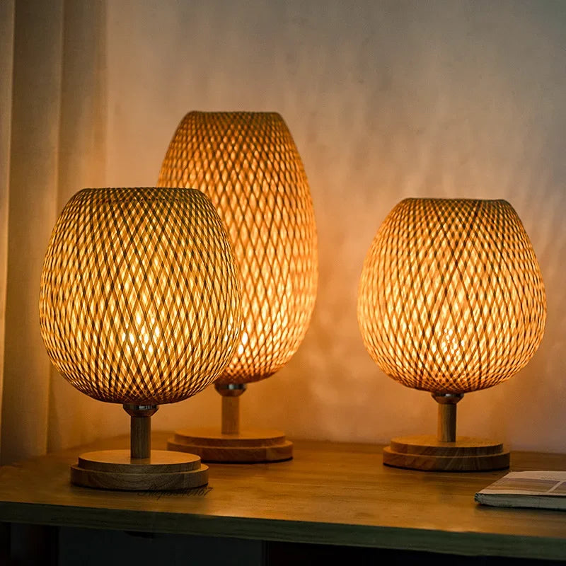 AntiqueBamboo Vintage Bamboo Table Lamp For Cozy Ambience | Lersk