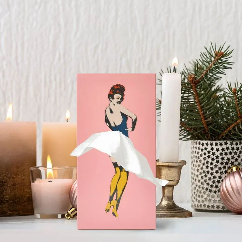 Kevara Keepsake | Dřevěná krabička na papírové kapesníky s vintage motivy šatů | Lersk