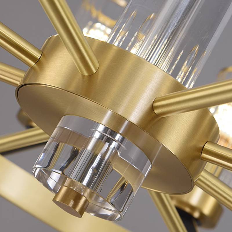 Aurora Gold Chandelier Modern Glass Cylinder Ceiling Light | Lersk
