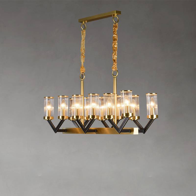Aurora Gold Chandelier Modern Glass Cylinder Ceiling Light | Lersk