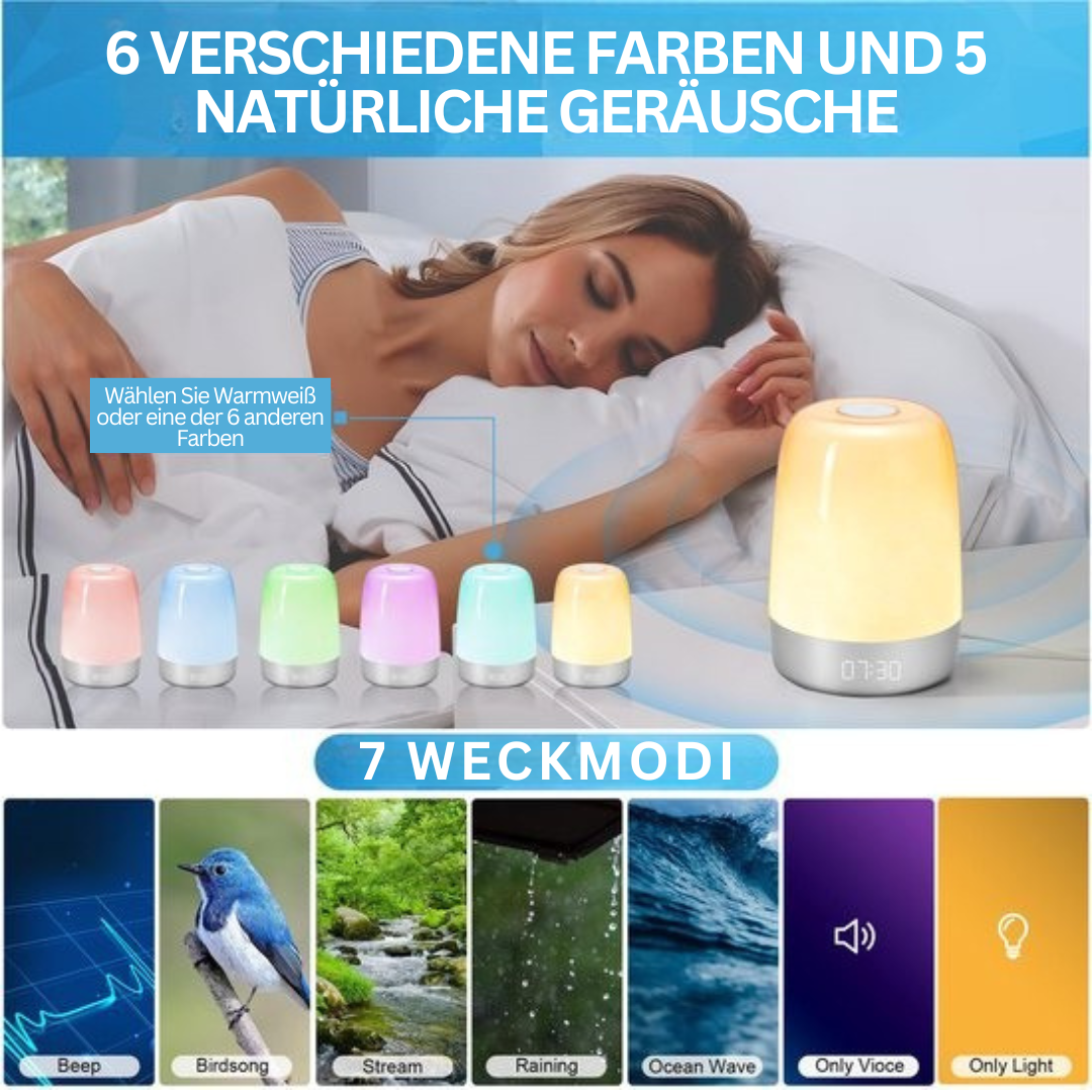 Aurora Wake Up Light solopgangsvækkeur med naturlige lyde til travle morgener | Lersk