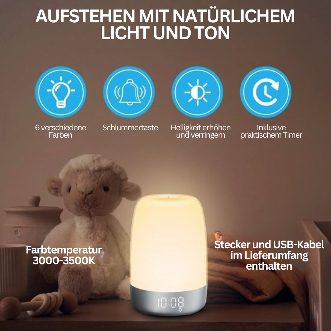 Aurora Wake Up Light solopgangsvækkeur med naturlige lyde til travle morgener | Lersk