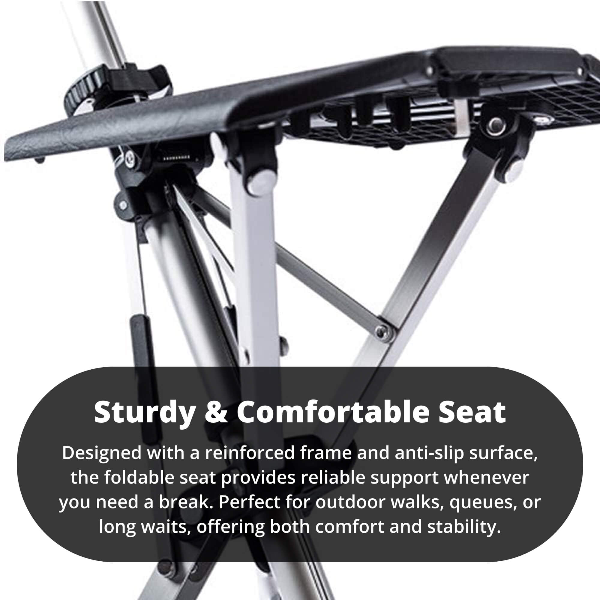 Bengala com Assento - Cadeira Dobrável Portátil para Conforto em Movimento | Suporte de Mobilidade | Lersk