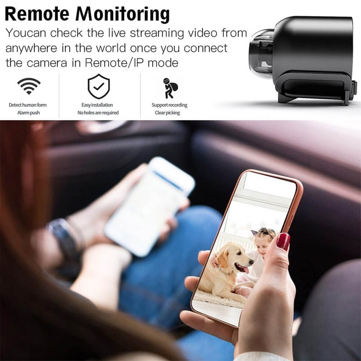 NovaGuard 1080P Mini Telecamera WiFi Impermeabile con Visione Notturna a 160 Gradi | Lersk