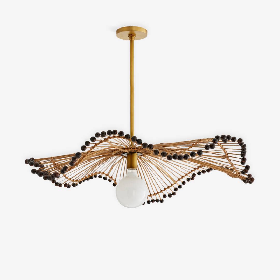 Woven Rattan Pendant Light, Sculptural Decorative Ceiling Fixture | Lersk