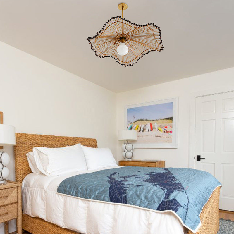 Woven Rattan Pendant Light, Sculptural Decorative Ceiling Fixture | Lersk