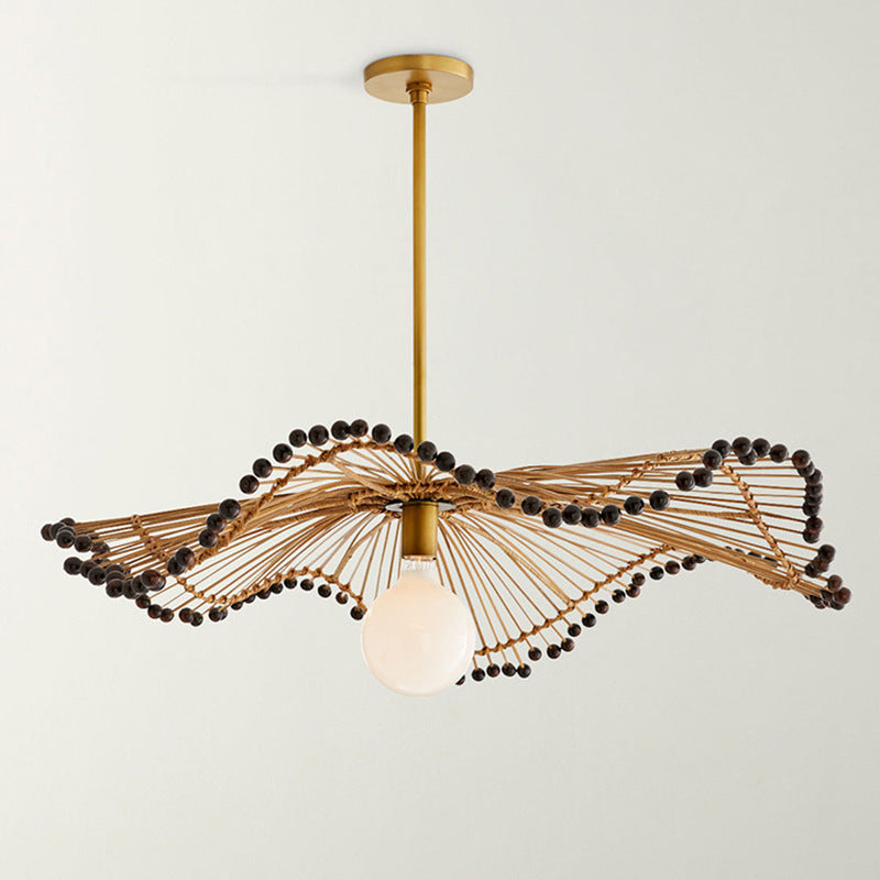 Woven Rattan Pendant Light, Sculptural Decorative Ceiling Fixture | Lersk