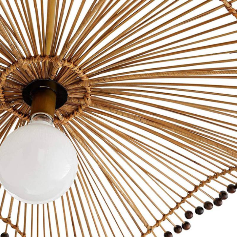 Woven Rattan Pendant Light, Sculptural Decorative Ceiling Fixture | Lersk