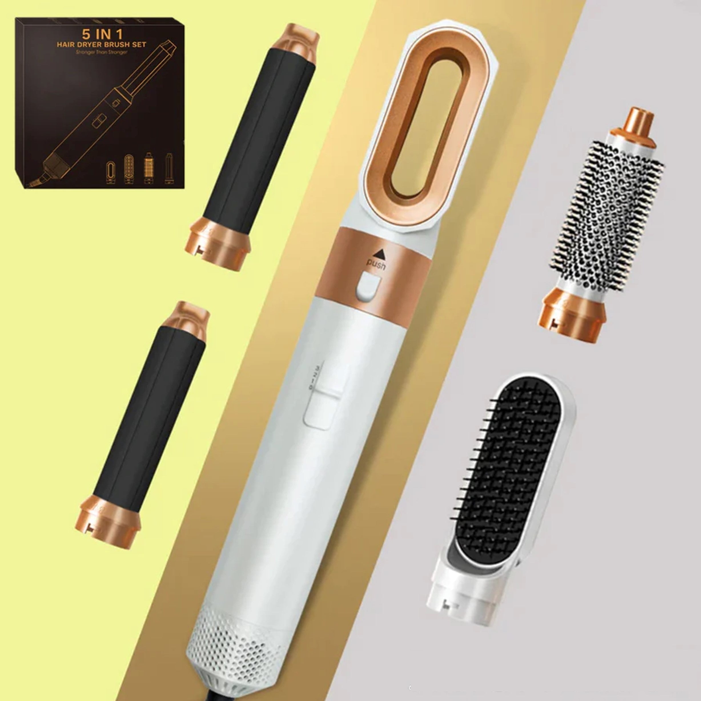Lunera Estilizador de Cabelo 5 em 1: Modelador Automático, Secador e Escova Alisadora | Lersk