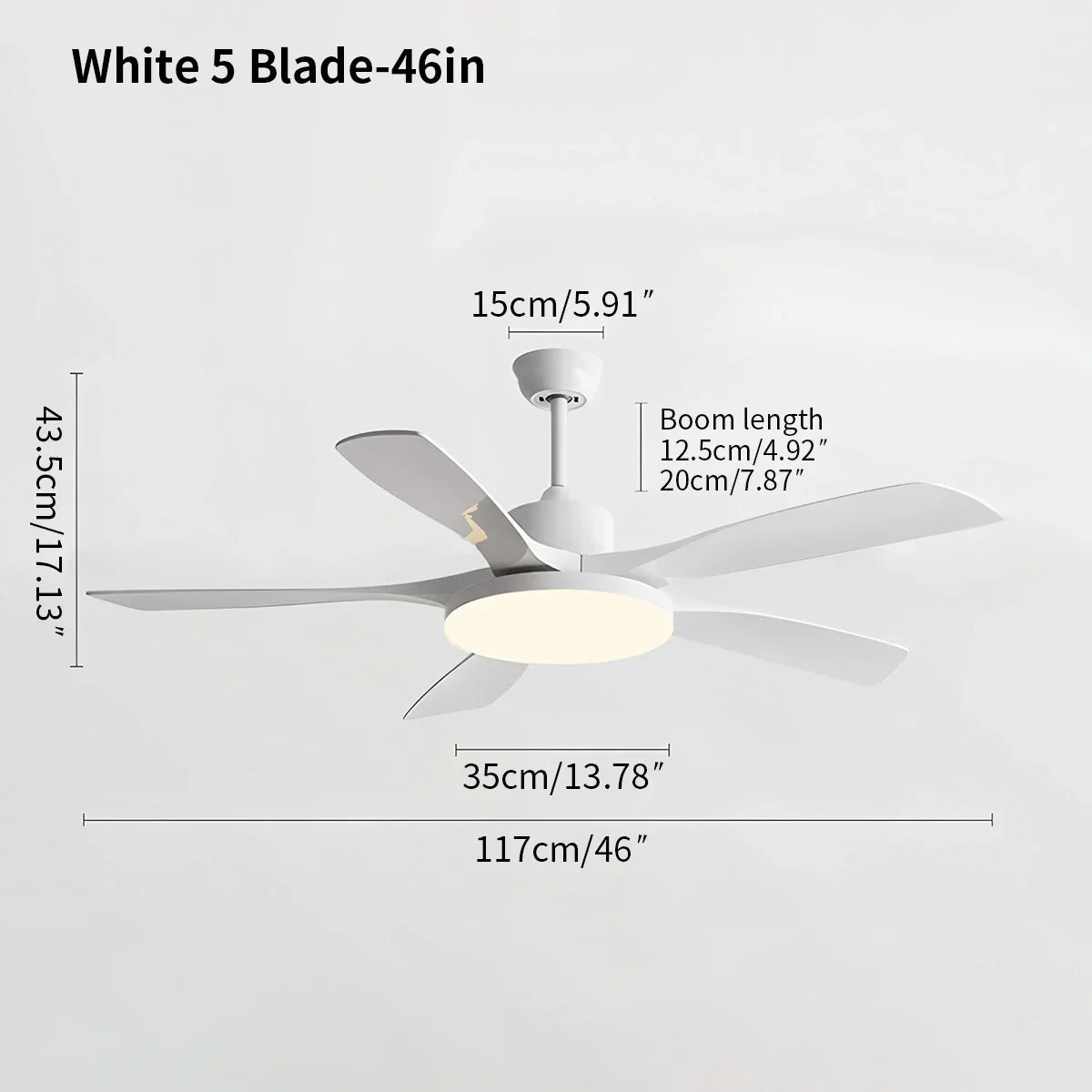 Ventilador de techo de 6 aspas para sala de estar con luz | Lersk