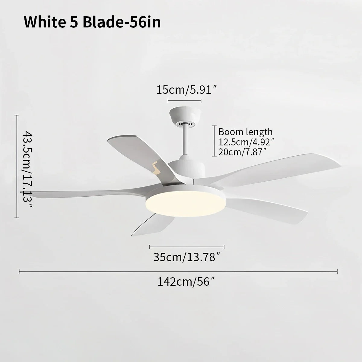 Ventilador de techo de 6 aspas para sala de estar con luz | Lersk
