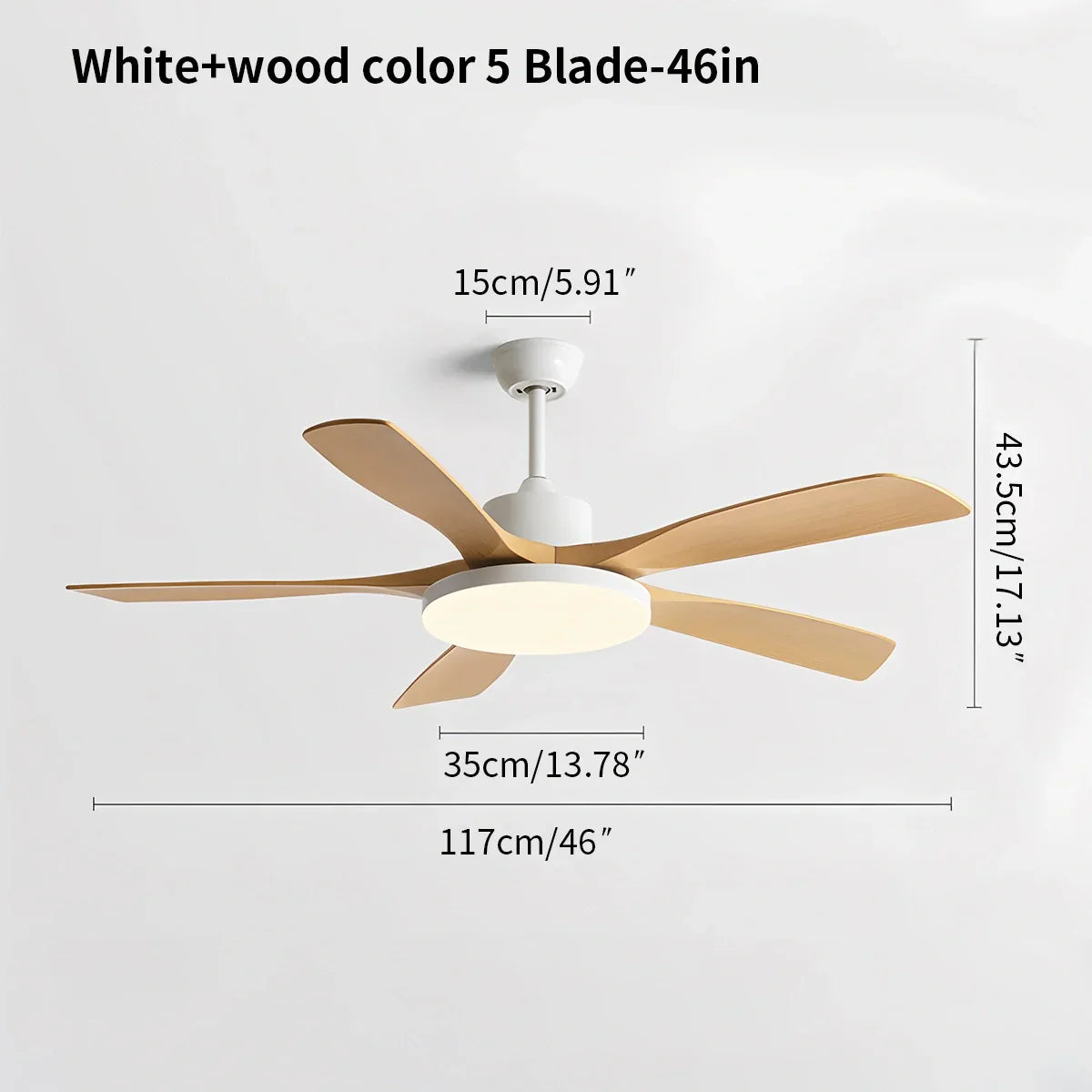 Ventilador de techo de 6 aspas para sala de estar con luz | Lersk
