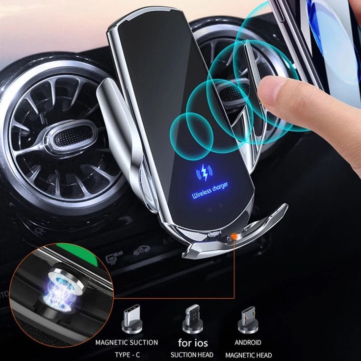 Carregador Sem Fios 2 em 1 para Carro e Suporte para Telemóvel com Fixação Automática, Ajustável, Carregamento Rápido, Compatibilidade Universal | Lersk