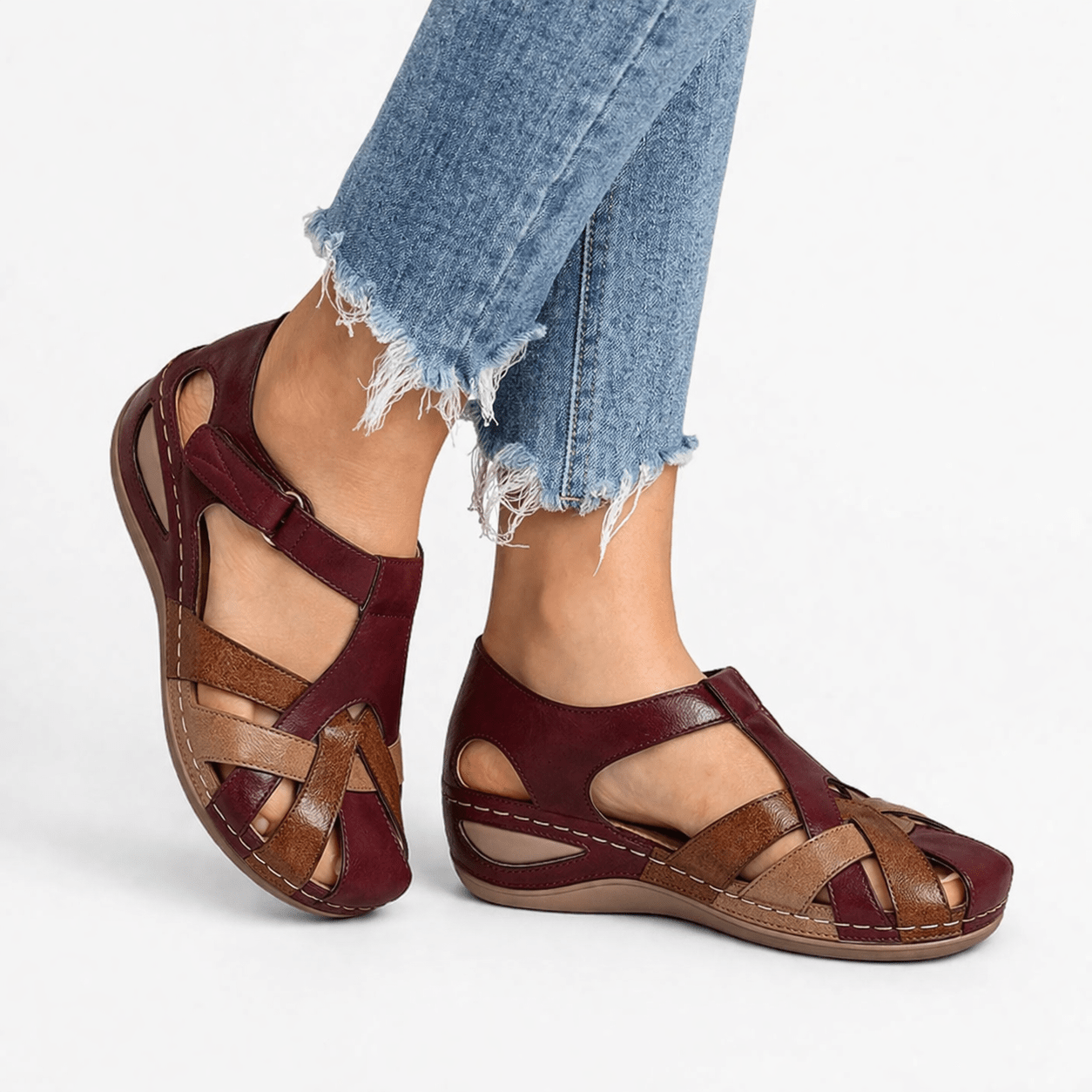 Leather Orthopedic Wedge Sandals For Women's Comfort And Support | Lersk