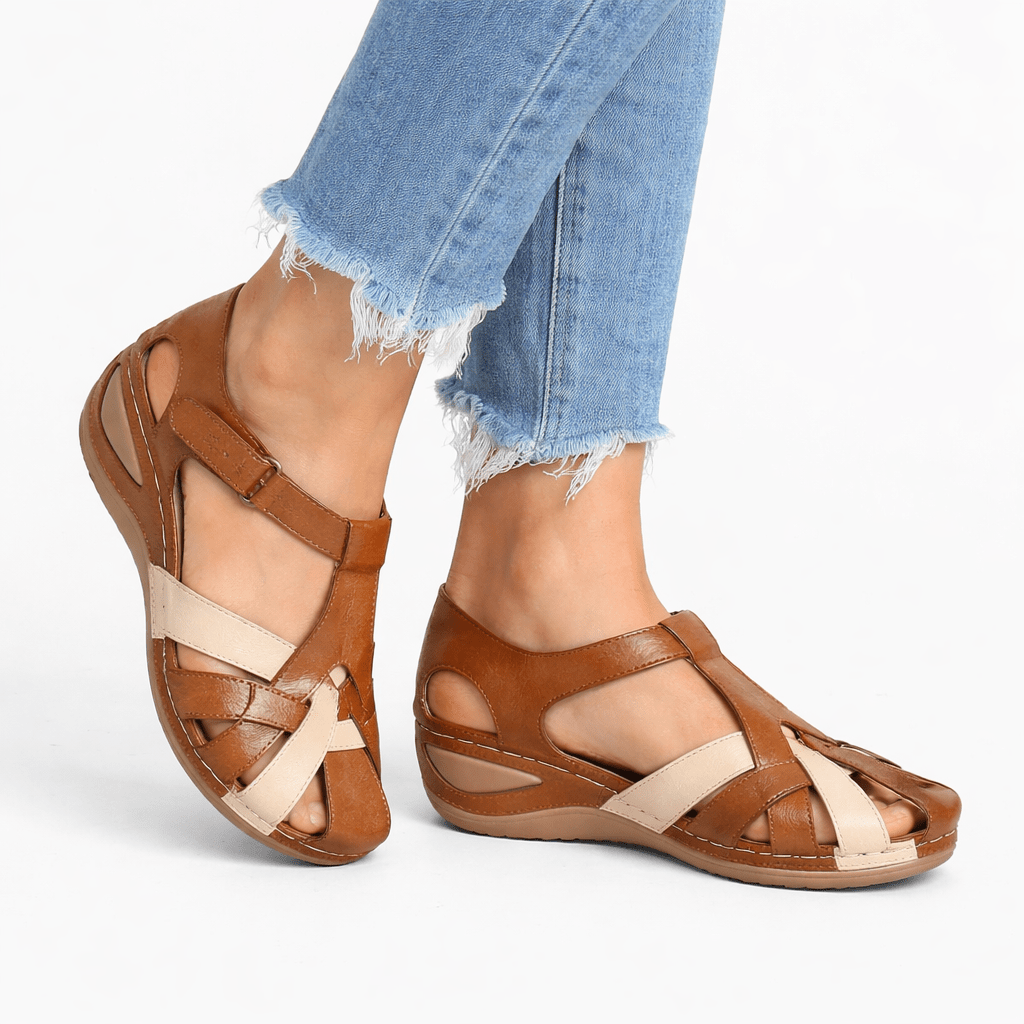 Leather Orthopedic Wedge Sandals For Women's Comfort And Support | Lersk