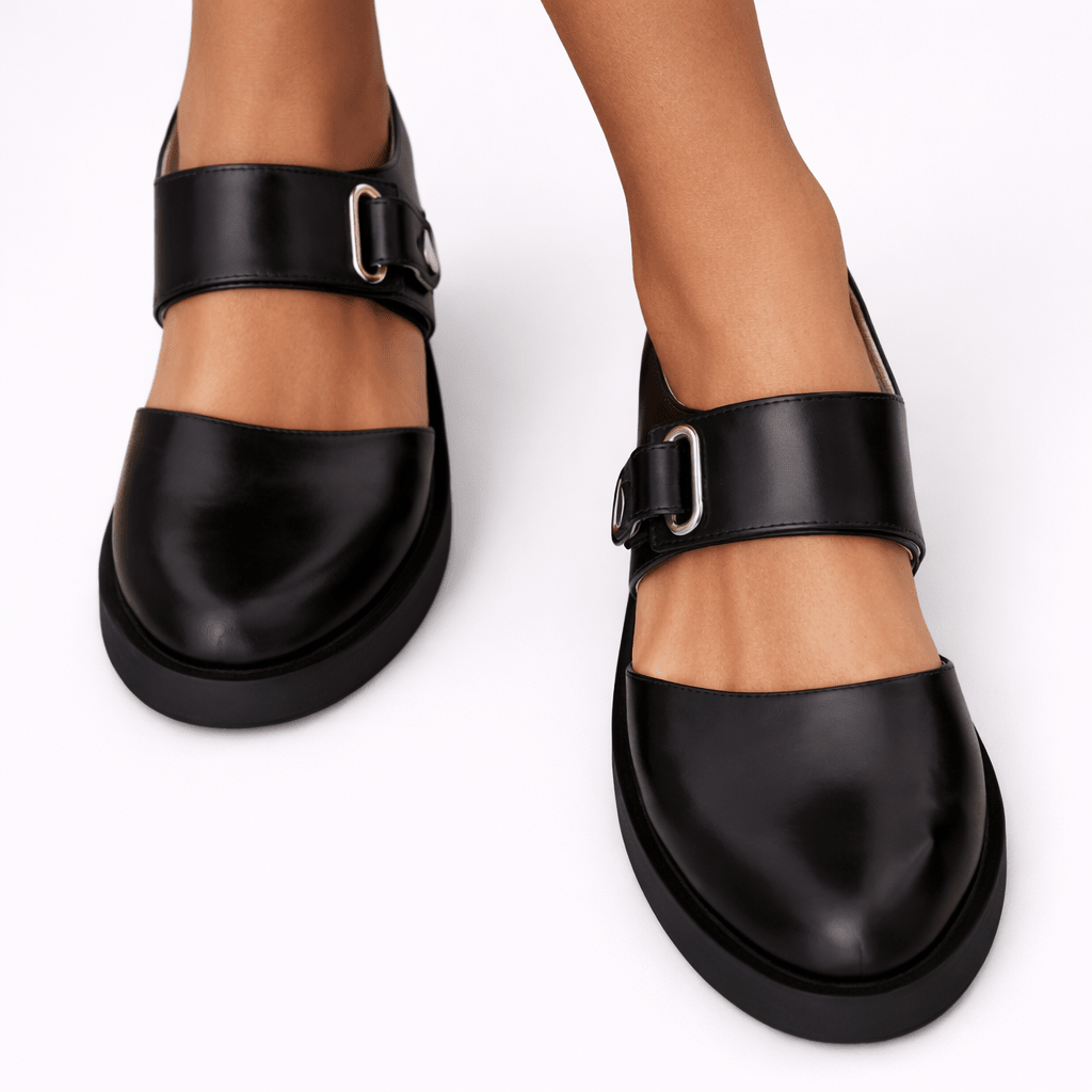 Zapatos planos Mary Jane para mujer con tela cómoda y diseño moderno Opciones de tallas | Lersk
