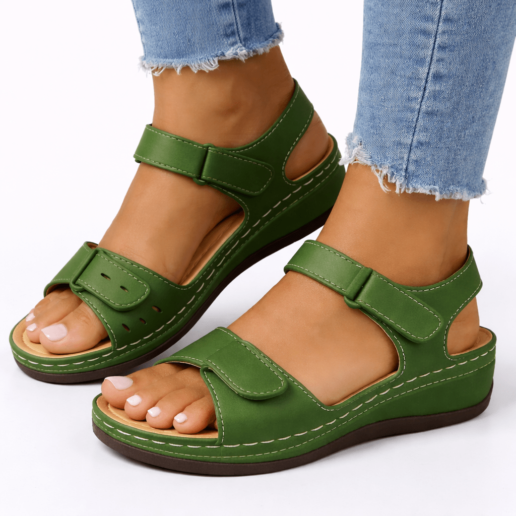 Damen-Wandersandalen mit orthopädischem Keilabsatz für bequemen Sitz | Lersk