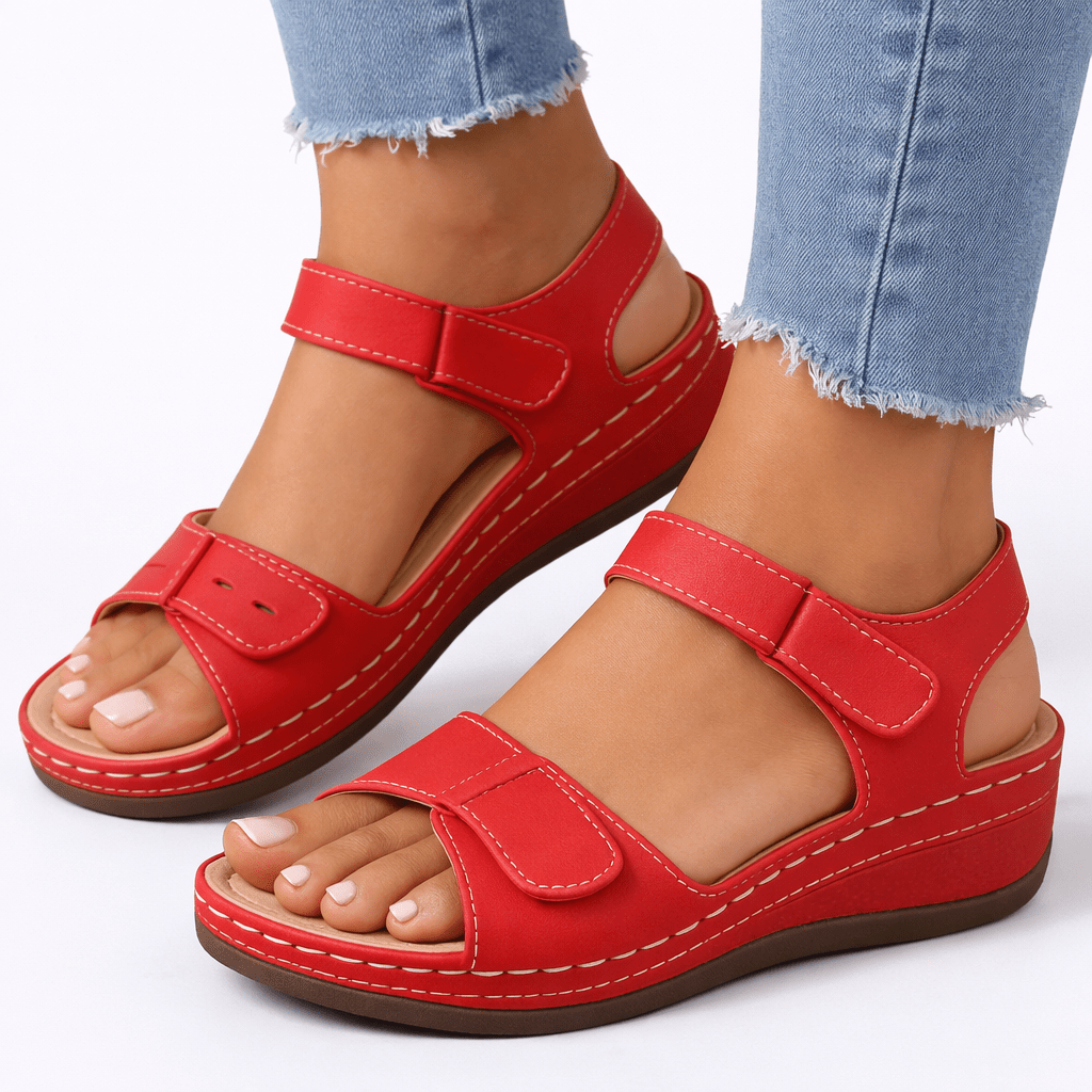 Damen-Wandersandalen mit orthopädischem Keilabsatz für bequemen Sitz | Lersk
