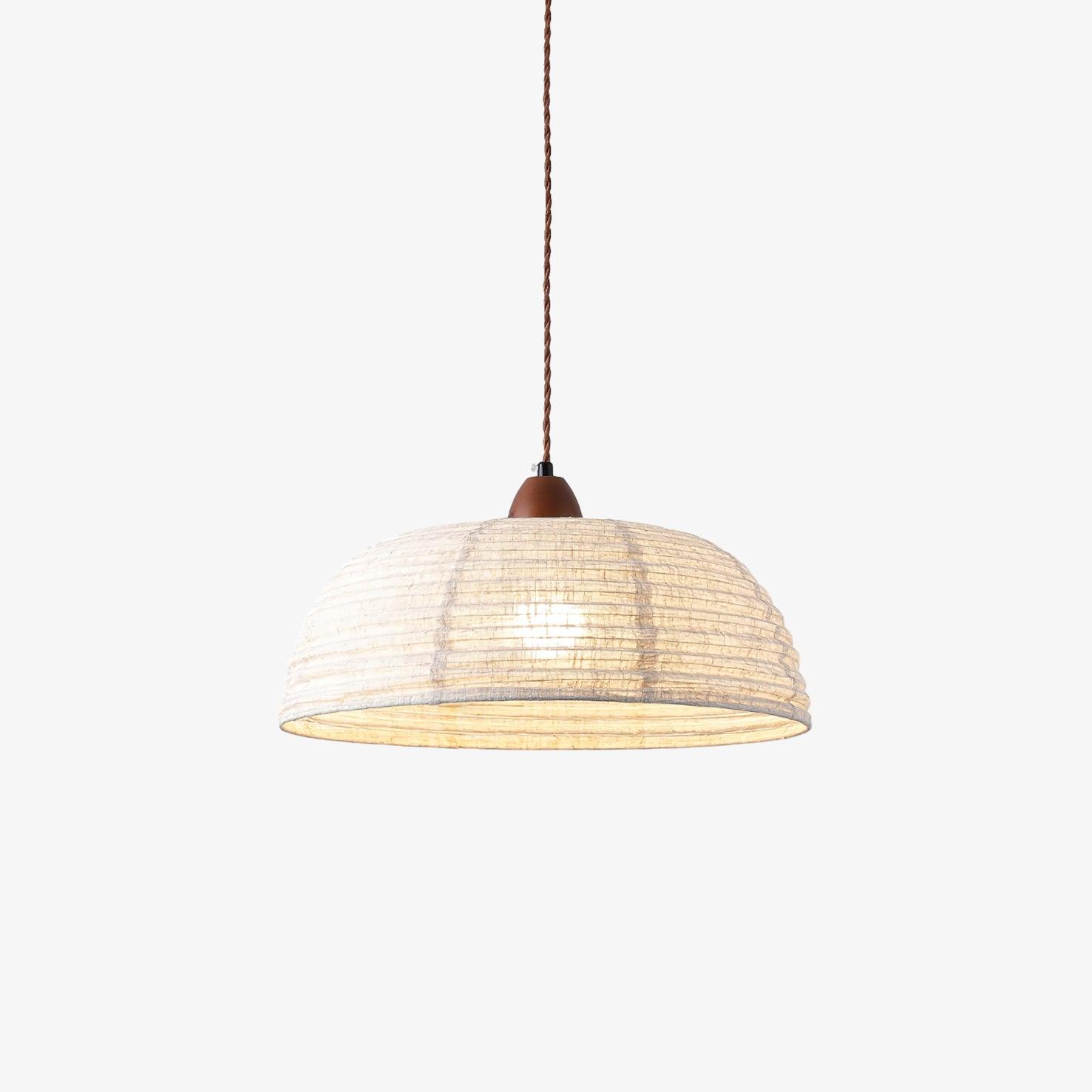 TimberLume Wood Pendant Light With Soft Fabric Shade | Lersk