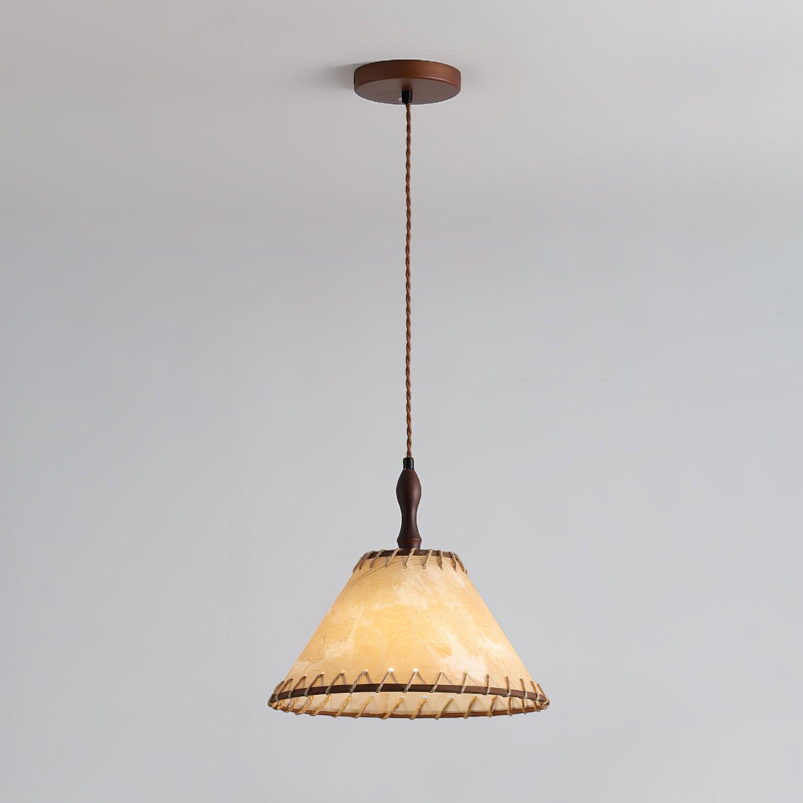 TimberLume Wood Pendant Light With Soft Fabric Shade | Lersk
