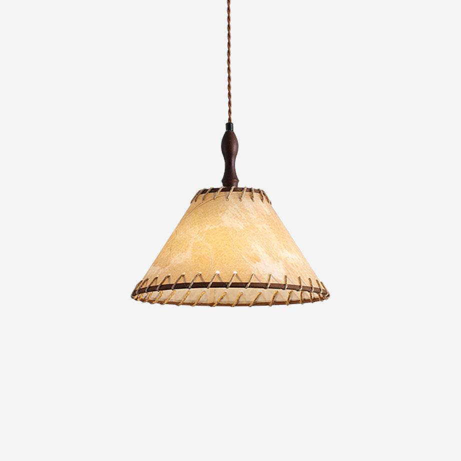 TimberLume Wood Pendant Light With Soft Fabric Shade | Lersk