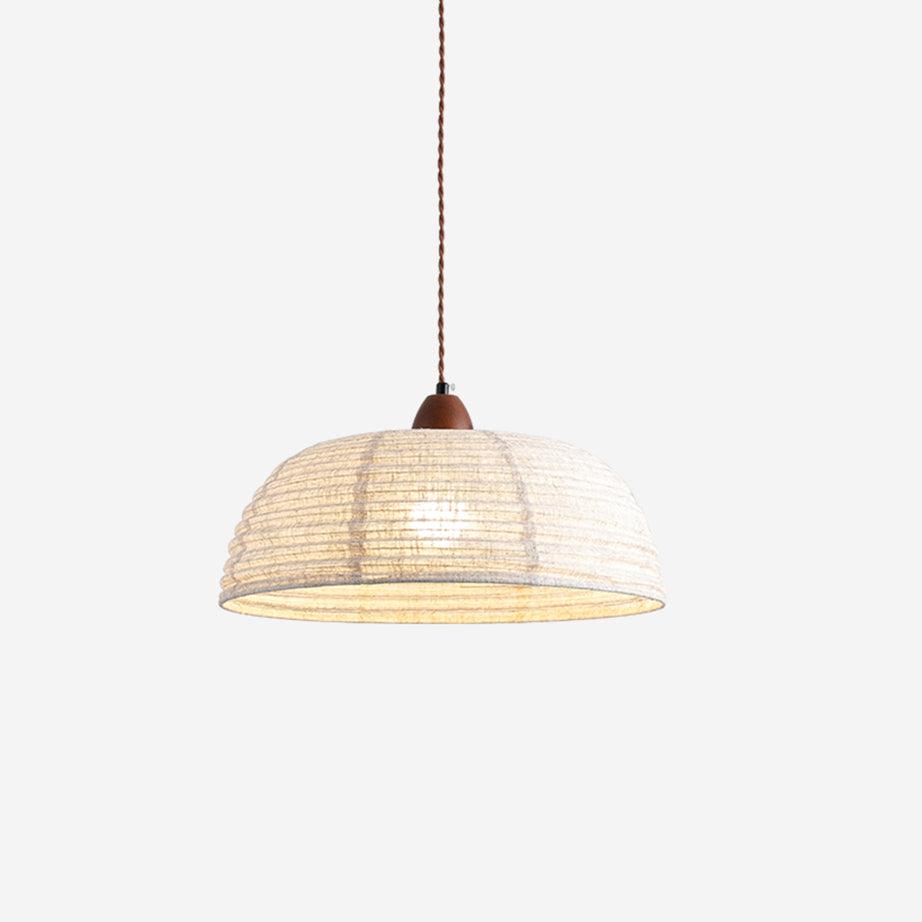 TimberLume Wood Pendant Light With Soft Fabric Shade | Lersk