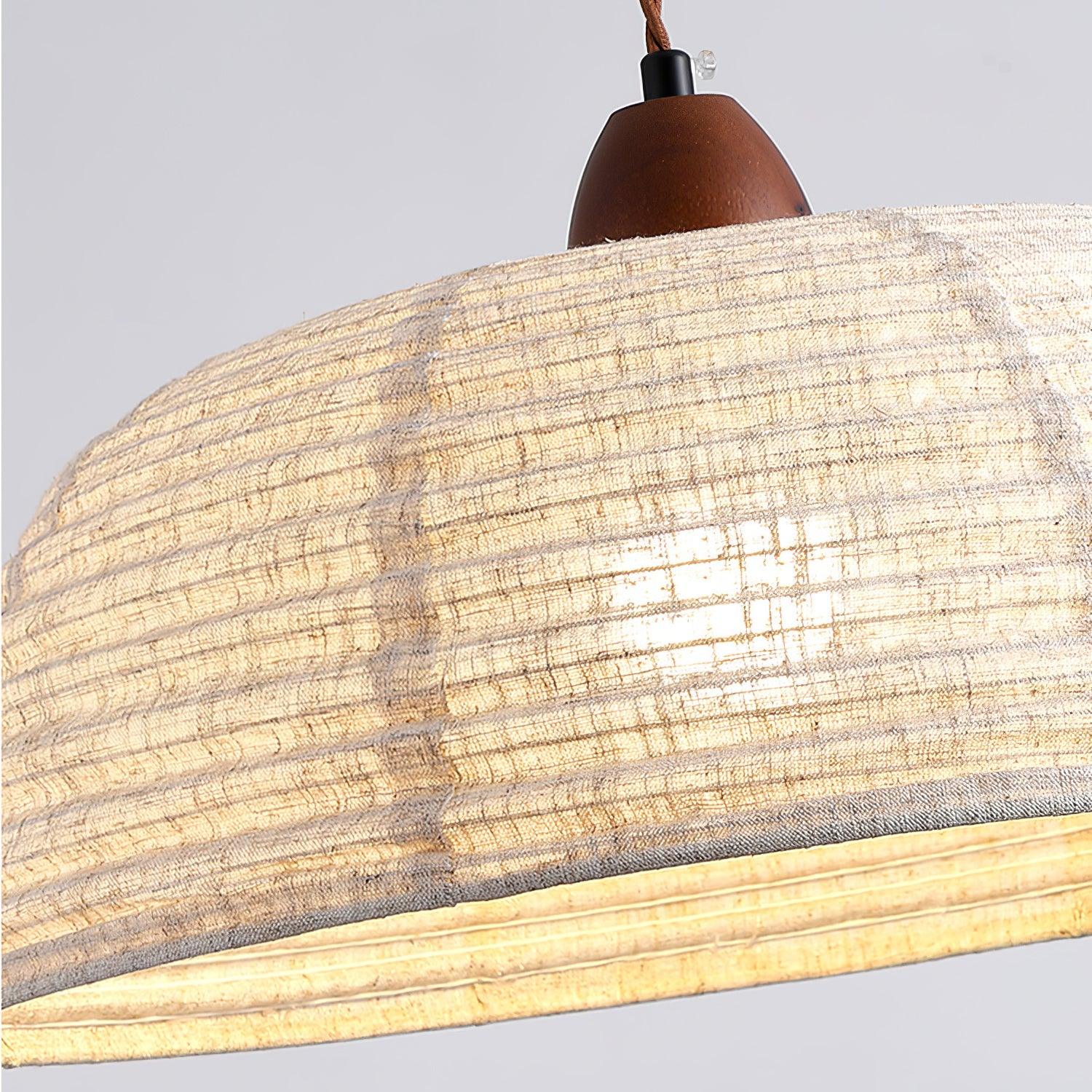 TimberLume Wood Pendant Light With Soft Fabric Shade | Lersk