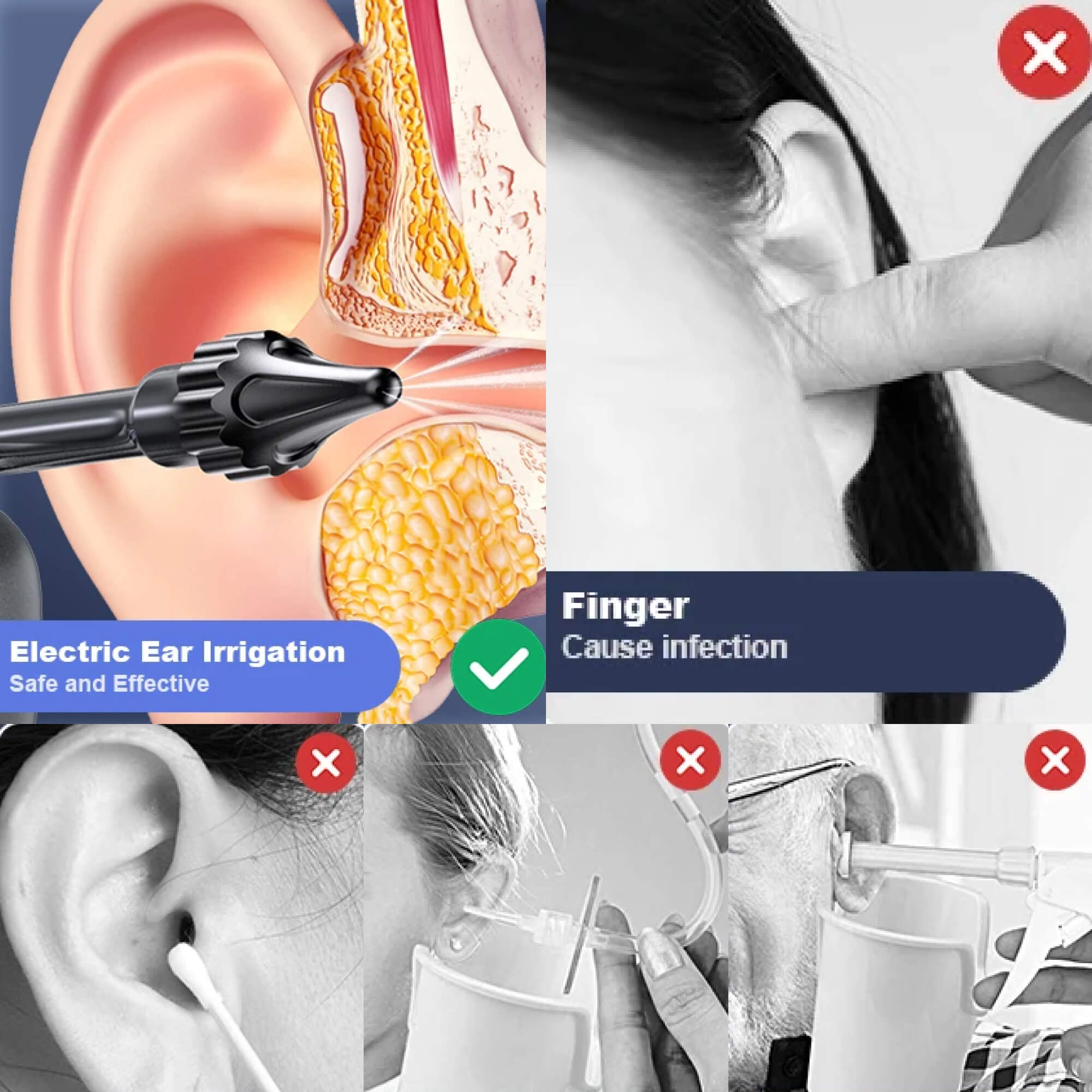 QuellWave Ear Rinse Pro With Triple Jet Water Massage | Lersk