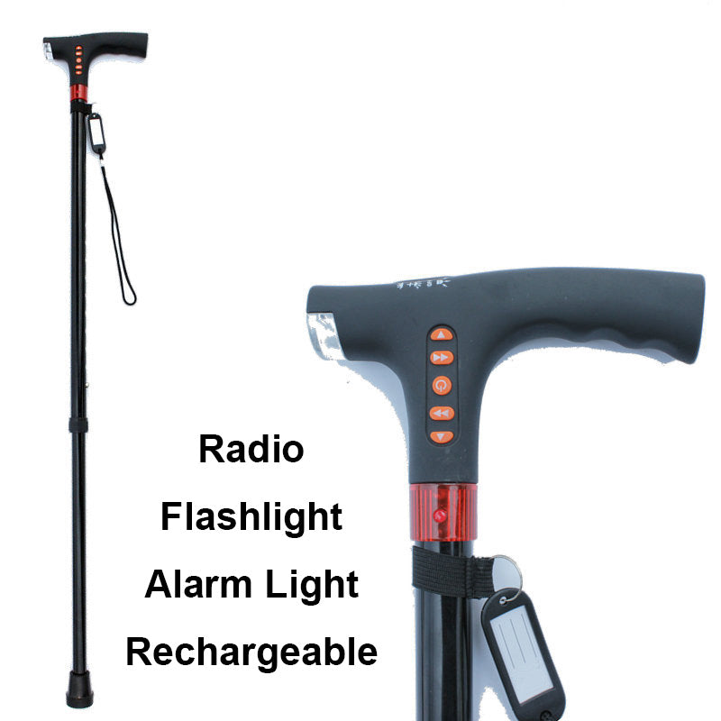 Smart Walking Stick With LED Light And Radio Emergency Alarm And Adjustable Height | Lersk
