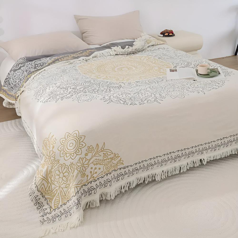 Nordischer Chic Baumwoll-Wurf Atmungsaktiver Jacquard für Wohnzimmer | Lersk