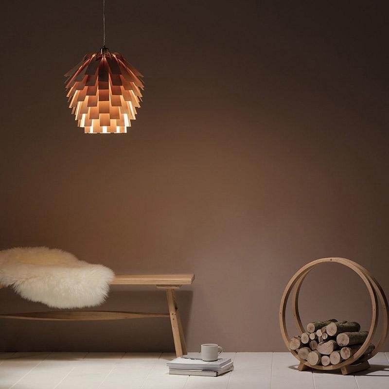 SylvaArtichoke Wood Pendant Lamp Rustic Hanging Light | Lersk