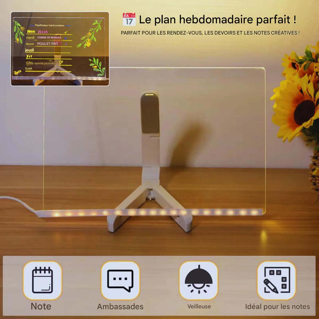 Kiddli LED kreslící tabule pro děti i dospělé, opakovaně použitelná psací tabule s osvětleným perem | Lersk