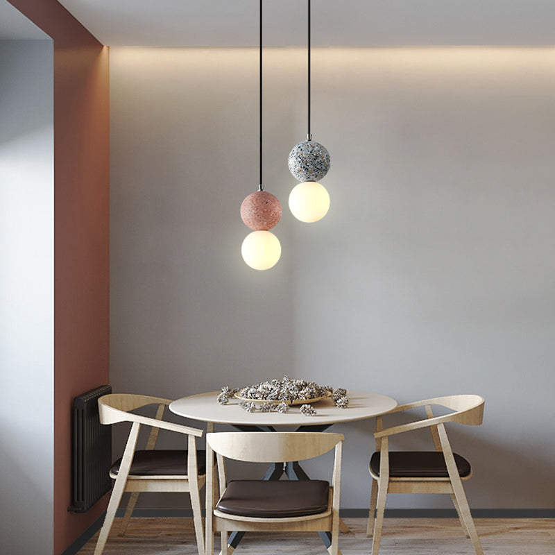 Suspension LED NovaLume Globe en Verre Petit Noir et Blanc | Lersk