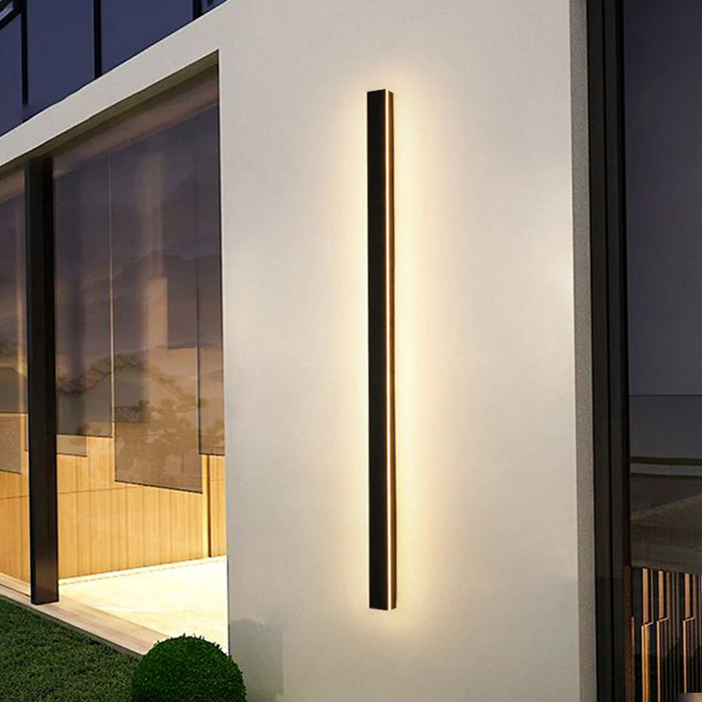 Nyx lineært udendørs væglampe sort LED finish udgave | Lersk