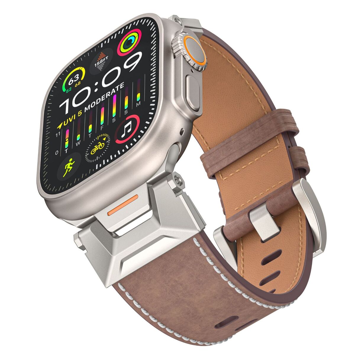 RoveNova Fluoro Rubber And Leather Strap For Apple Watch | Lersk