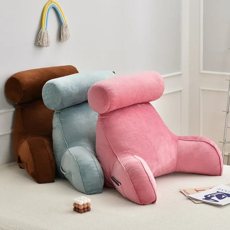 Backrest Pillow With Arms And Headrest For Readers Ergonomic Support | Lersk